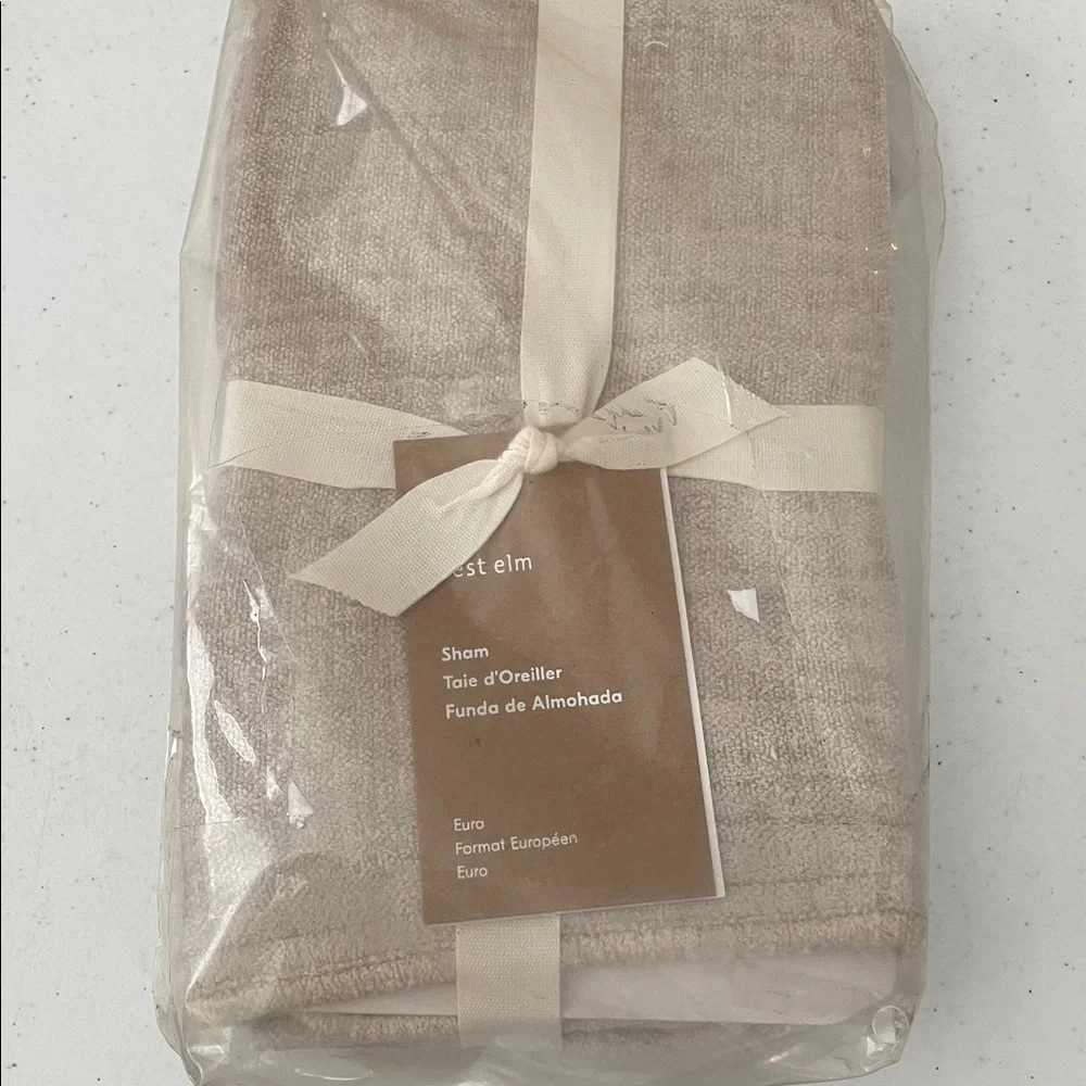 West Elm Chenille Euro Sham Taupe
